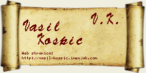 Vasil Košpić vizit kartica